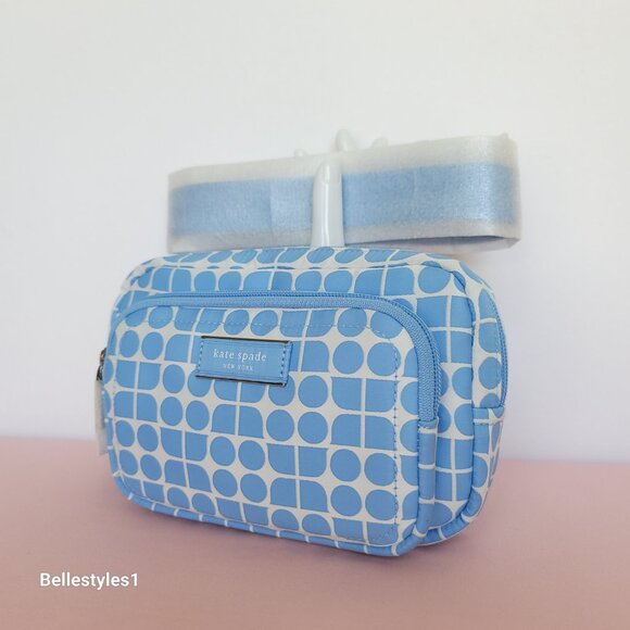 KATE SPADE Belt Bag Noel Jacquarded Printed Fabric Bag- Astral Blue color ⭐ - Picture 3 of 16